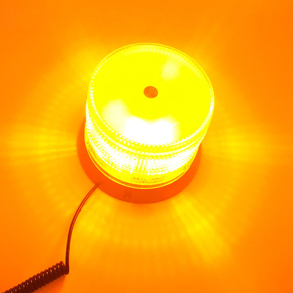 DC12/24V 72LED 15W Beacon Light Rotating Flash Warning Strobe Light Sanitation Work Roof Warning Light Car Strobe Light Amber DC12/24V 72LED 15W Beacon Light Rotating Flash Warning Strobe Light Sanitation Work Roof Warning Light Car Strobe Light Amber